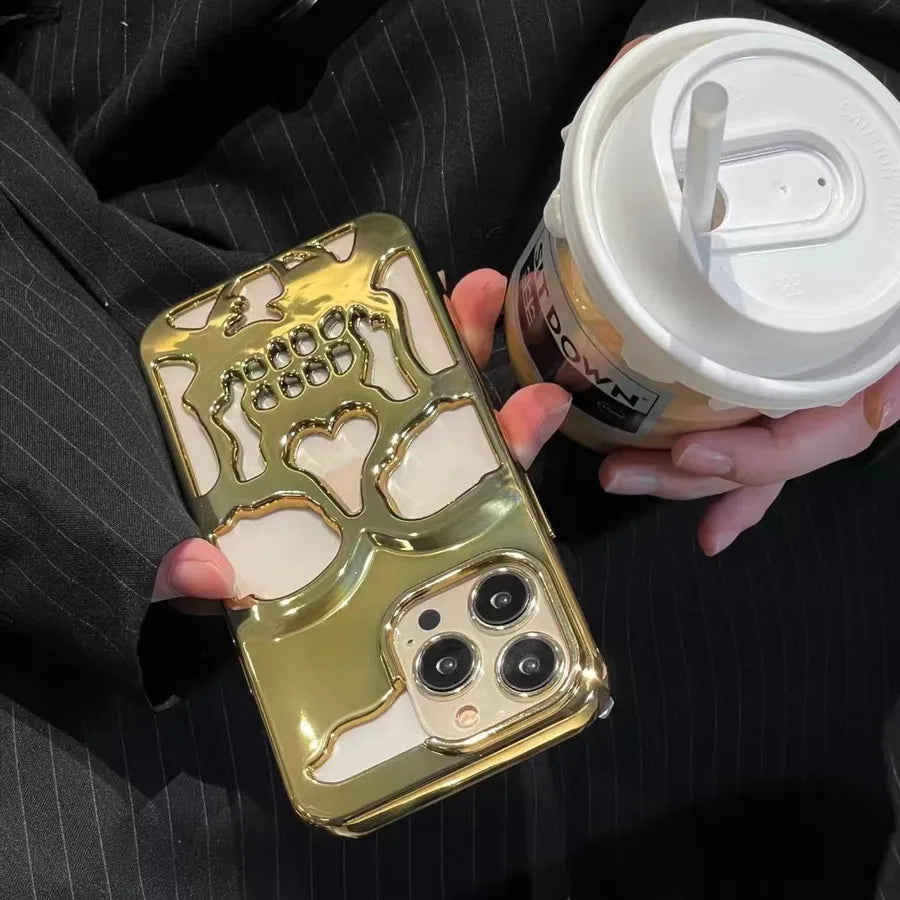 fashion skull imitation leather   phone cases