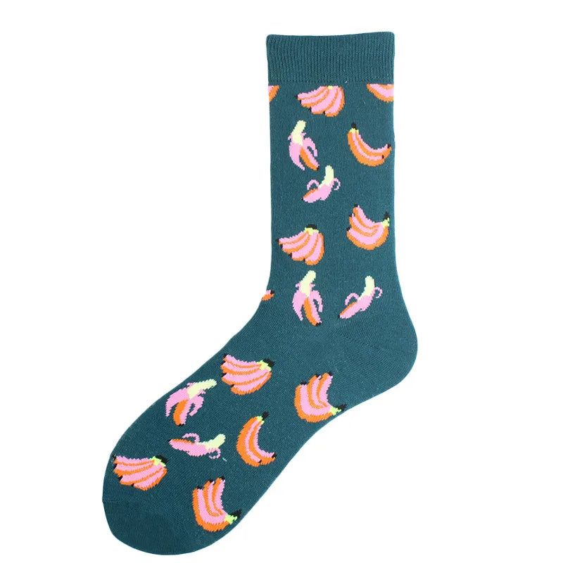 men's casual letter cotton polyester cotton crew socks a pair