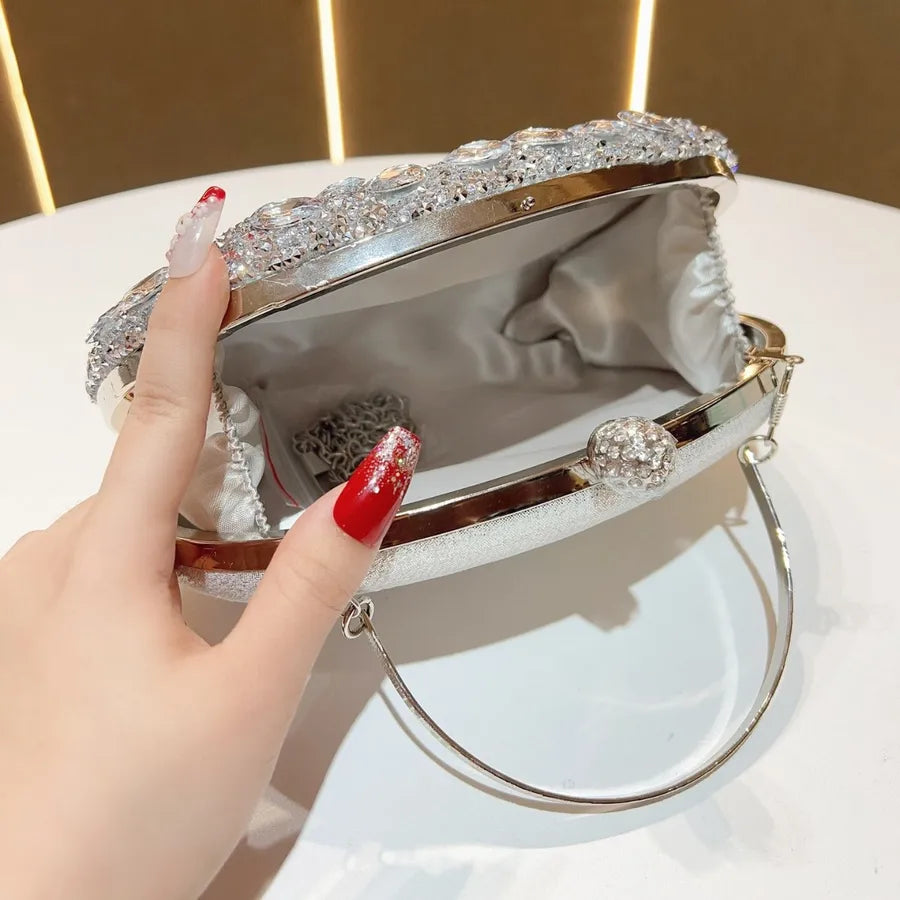 Fashionable Diamond Embedded Evening Bag Women's Clutch Shoulder Crossbody Bag Elegant Dinner Party Handbag Stylish Wallet
