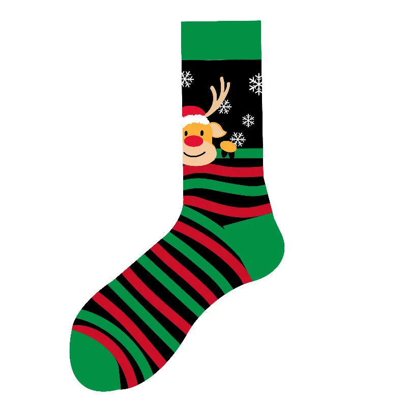 Christmas Cute Modern Style Unisex Christmas Tree Snowman Snowflake Cotton Ankle Socks A Pair