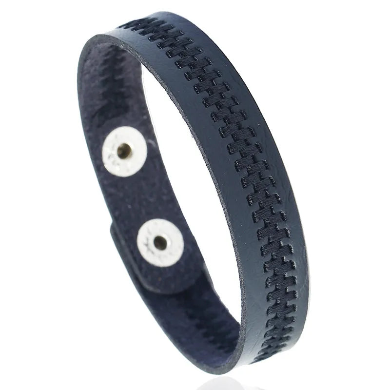 leather fashion geometric bracelet  (black) nhpk2187-black