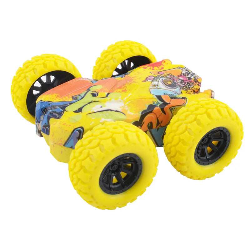 Children's four-wheel drive inertia car double-sided off-road vehicle fall-resistant stunt racing model boy gift toy stall wholesale