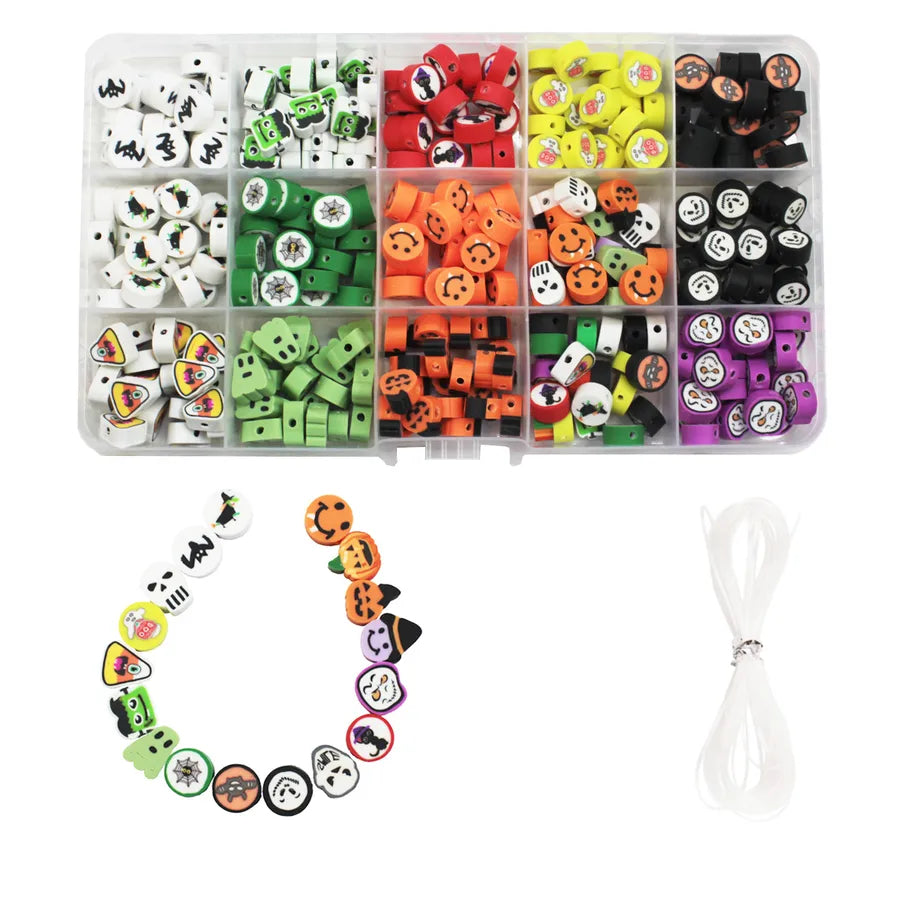 Halloween Style Colorful Punch Soft Clay Bat Pumpkin Ghost Handmade Diy Soft Clay Slice Kit Jewelry Accessories Design Features