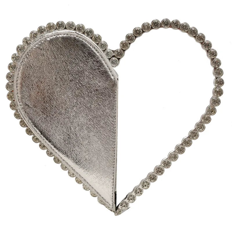 PU Heart Shape Diamond Heart-shaped Evening Bags