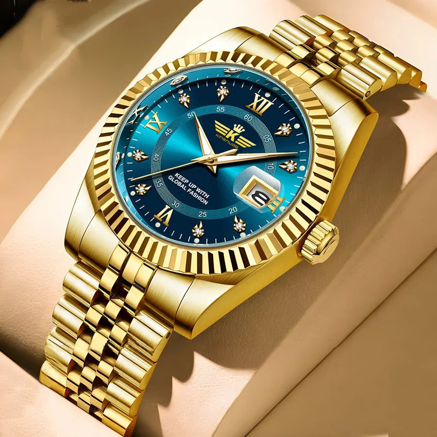 Casual Color Block Double Side Snaps Quartz Watch Men's Watches