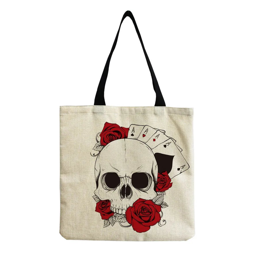Unisex Casual Punk Skull Shopping bags