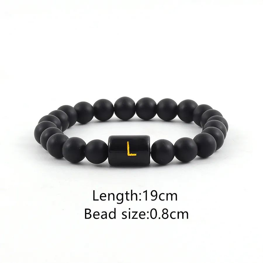 Elegant Vintage Style Simple Style Letter Glass Stone Men's Bracelets Men Beaded Bracelets