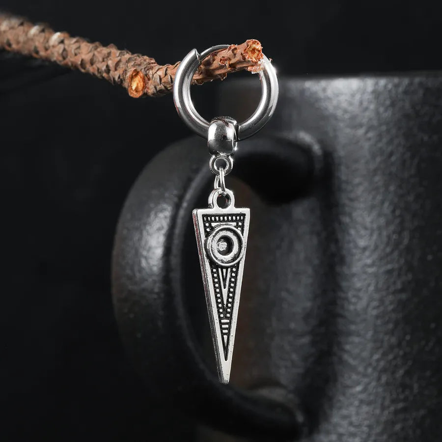 1 piece retro punk geometric plating stainless steel drop earrings