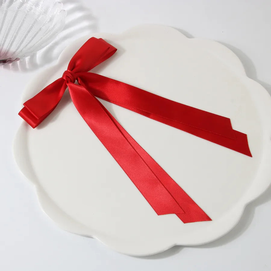 Women's Sweet Simple Style Classic Style Solid Color Bow Knot Cloth Hair Clip