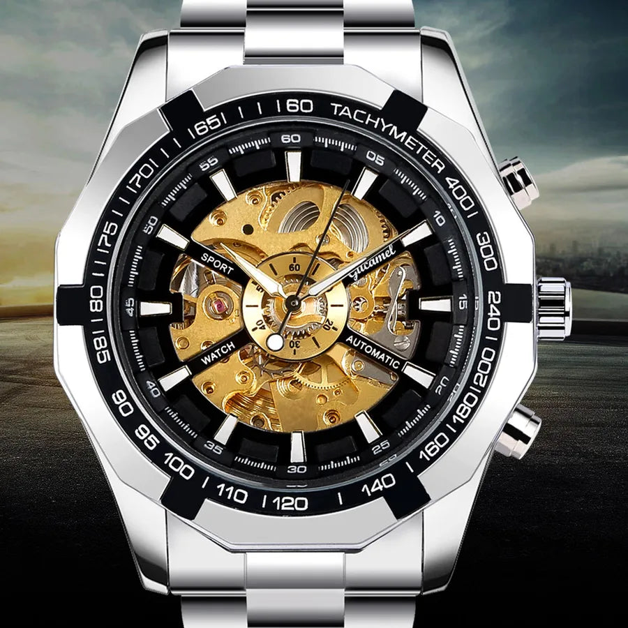 business gear double side snaps mechanical men's watches