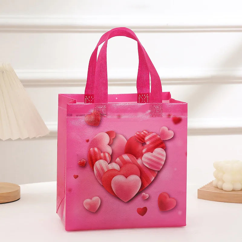 valentine's day birthday simple style heart shape nonwoven daily gift bags 1 piece