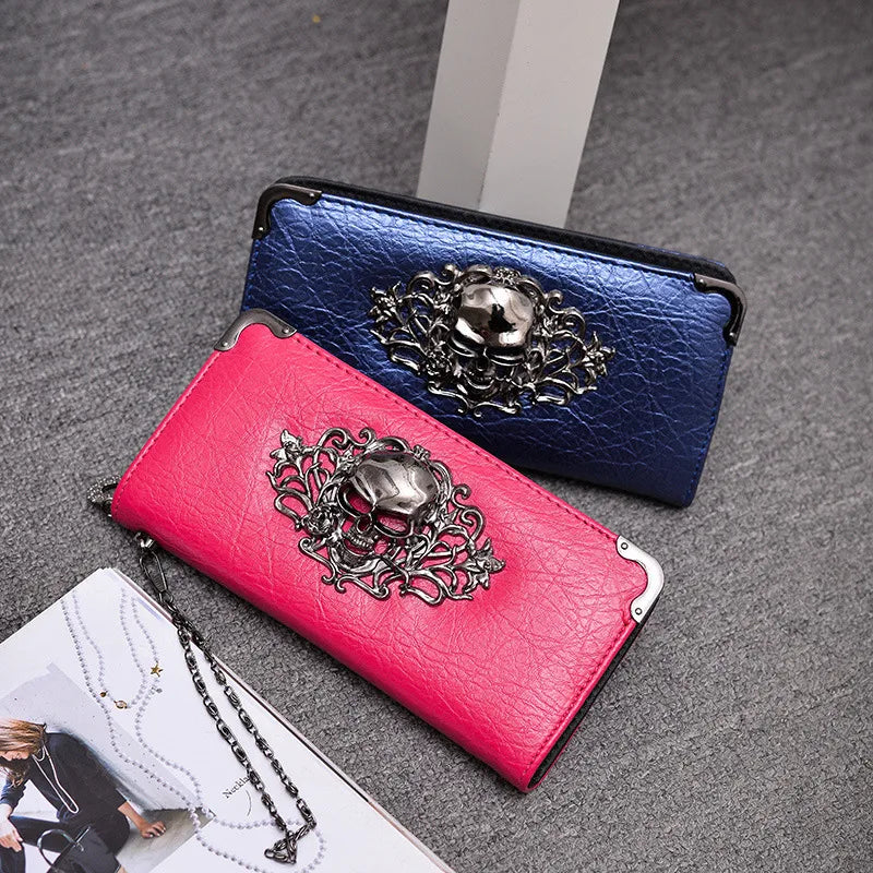 unisex small all seasons pu leather solid color punk square zipper clutch bag