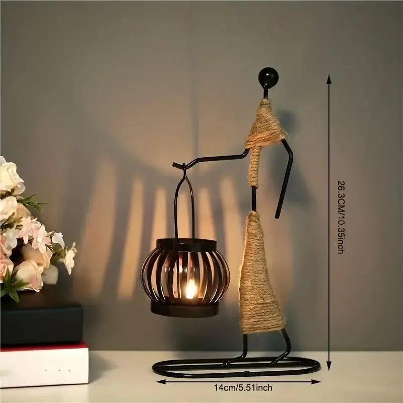retro simple style abstract metal candlestick