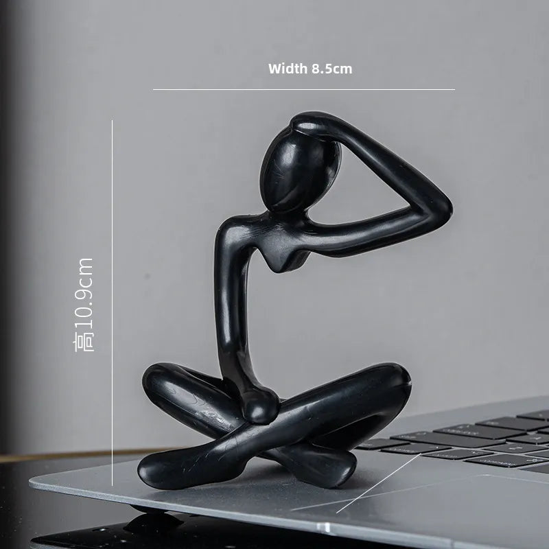 Niche abstract character thinker plastic crafts cute small decoration room decoration art living room decoration