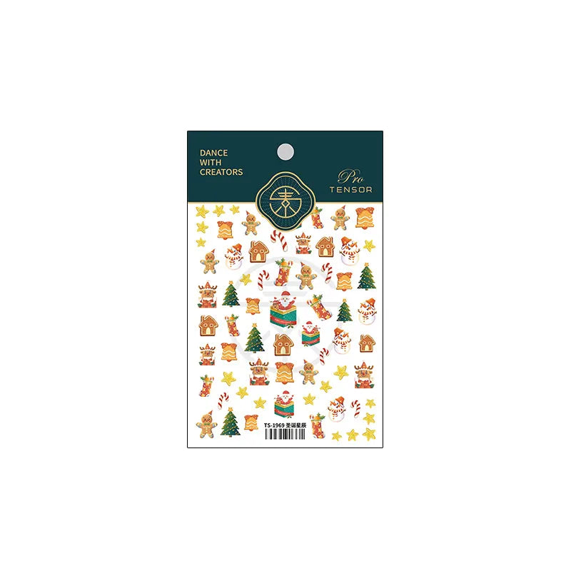 Christmas Elegant Lady Butterfly PET Nail Patches 1 Set