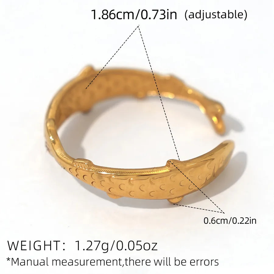 Wholesale Jewelry Vacation Beach Starfish 304 Stainless Steel 18K Gold Plated Rings
