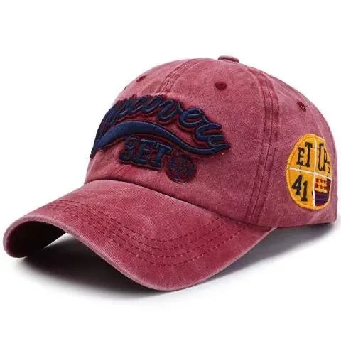 Washed Outdoorsy Baseball Cap With Embroidered Letters Unisex Sporty Fashionable Duckbill Cap Spring Autumn Simple Style