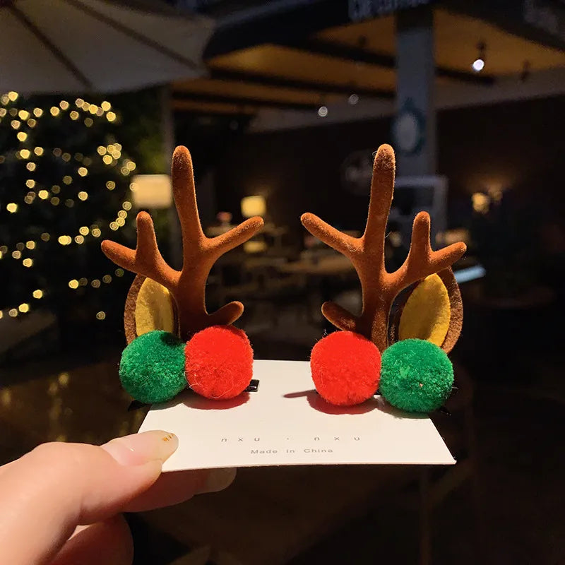 simple style christmas tree snowman cloth hair clip 1 set