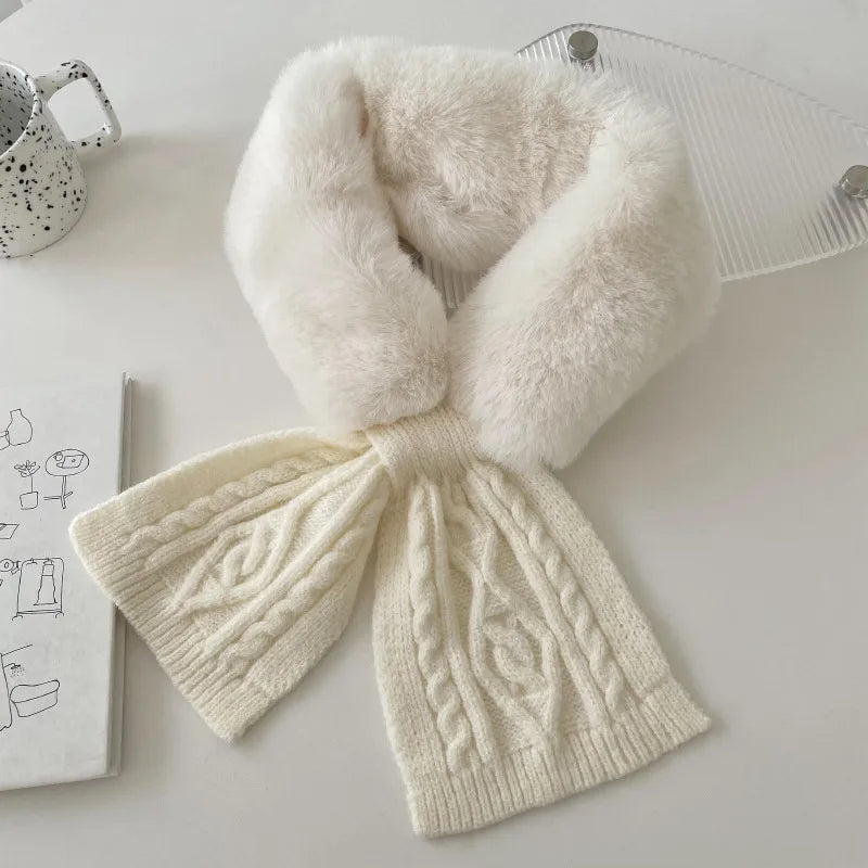 women's elegant solid color cotton blend plush scarf