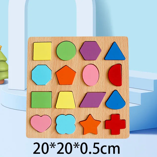 wooden colorful alphabet number cognitive matching puzzle kids  toys