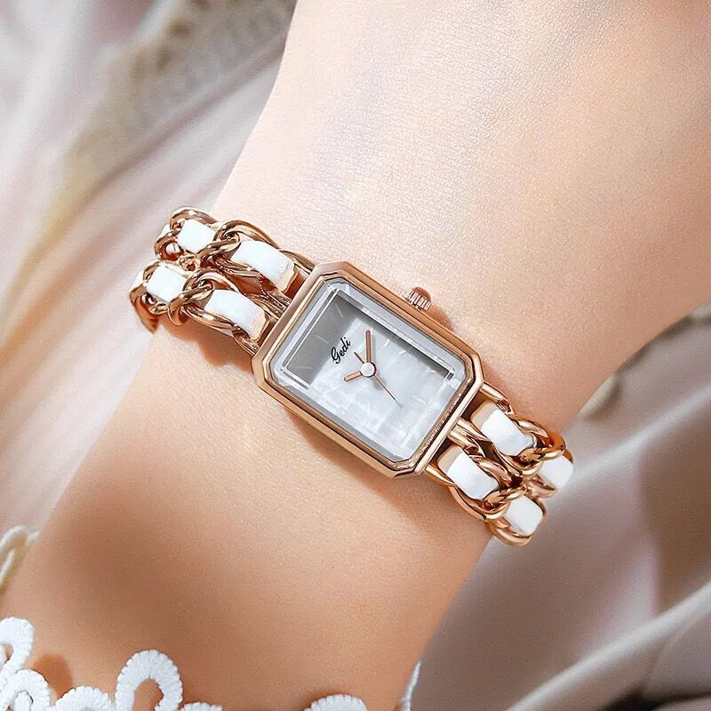 Elegant Vintage Style Geometric Jewelry Buckle Quartz Watch Women's Watches
