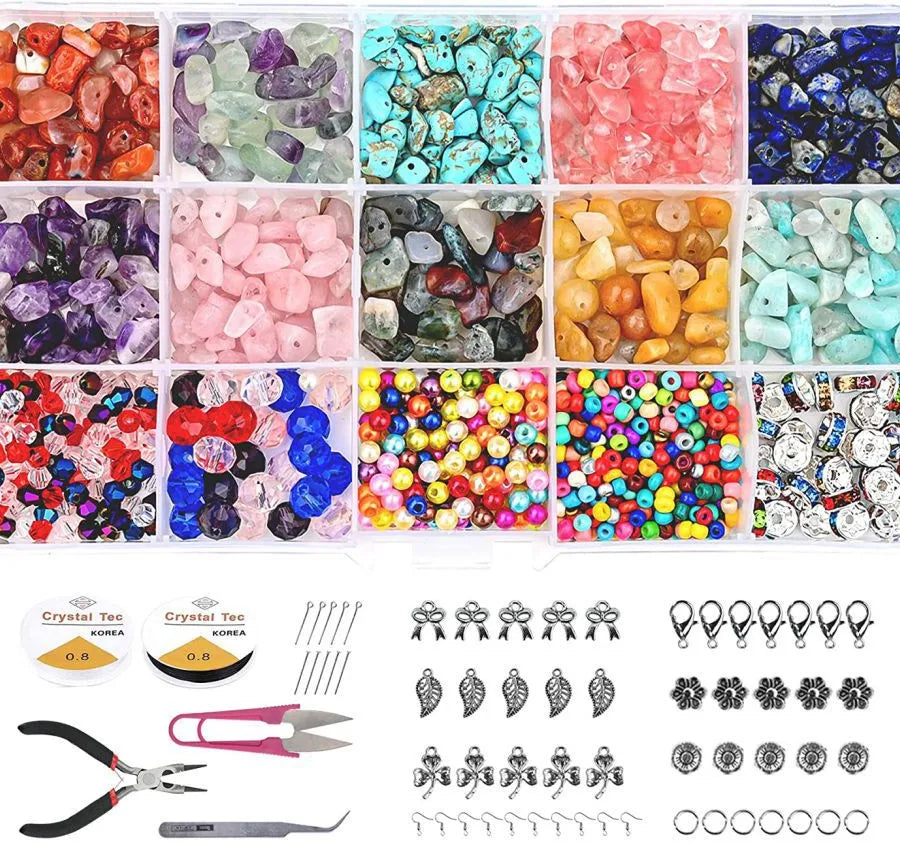 15 Grid Natural Irregular Gravel Micro Glass Bead Accessories Set Diy Ornament Accessory Pendant Amazon Hot Sale