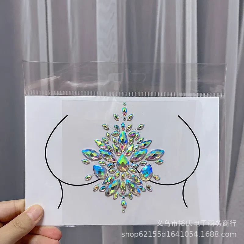 Halloween face stickers chest stickers body tattoo stickers resin acrylic Diamond stickers   tattoo stickers wholesale