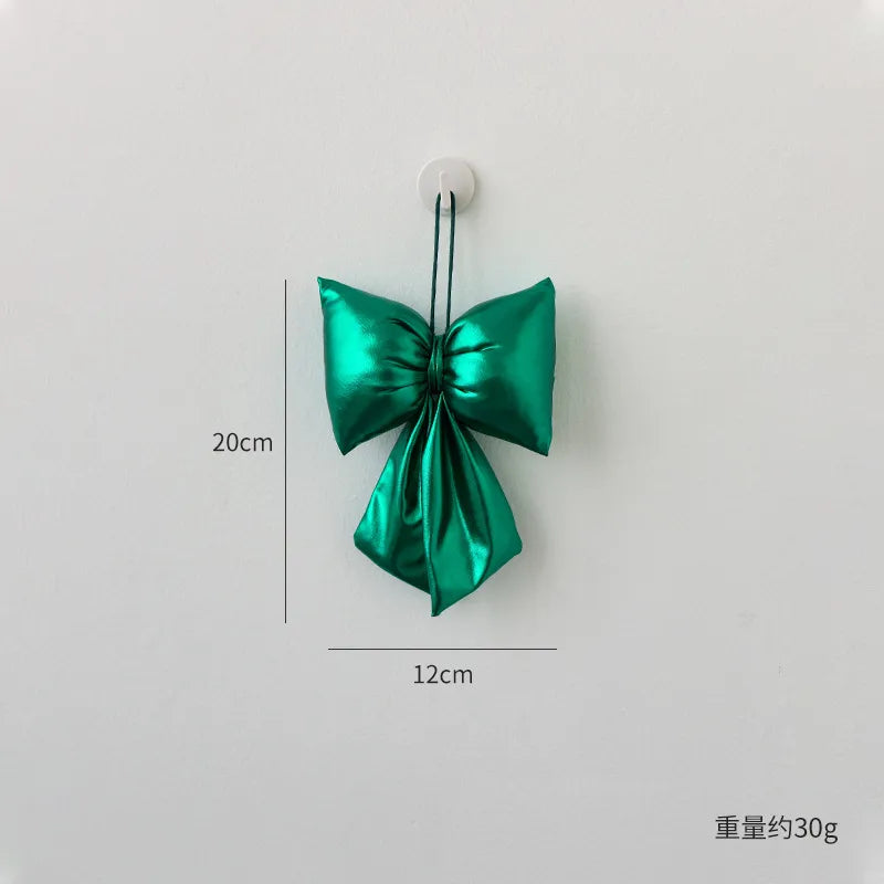 Nuchi Christmas Decorative Bowknot Christmas Tree Hanging Ornament Festive Scene Arrangement European Style Simple Design