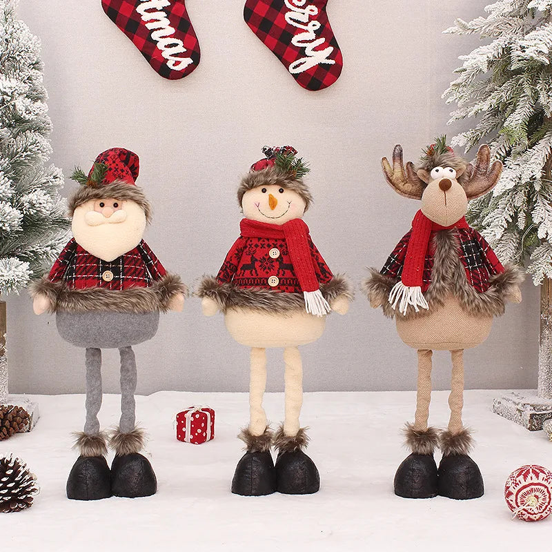 christmas cartoon style santa claus snowman cloth party doll 1 piece
