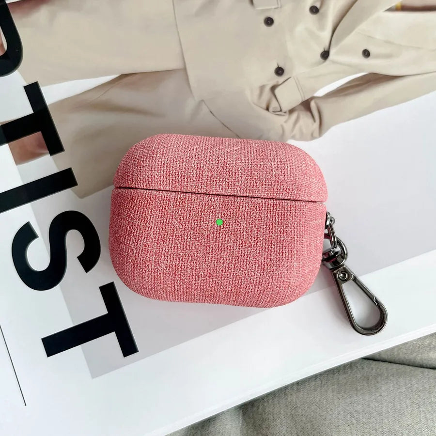 Pu Leather Solid Color Simple Style Bluetooth earbuds case Phone Accessories