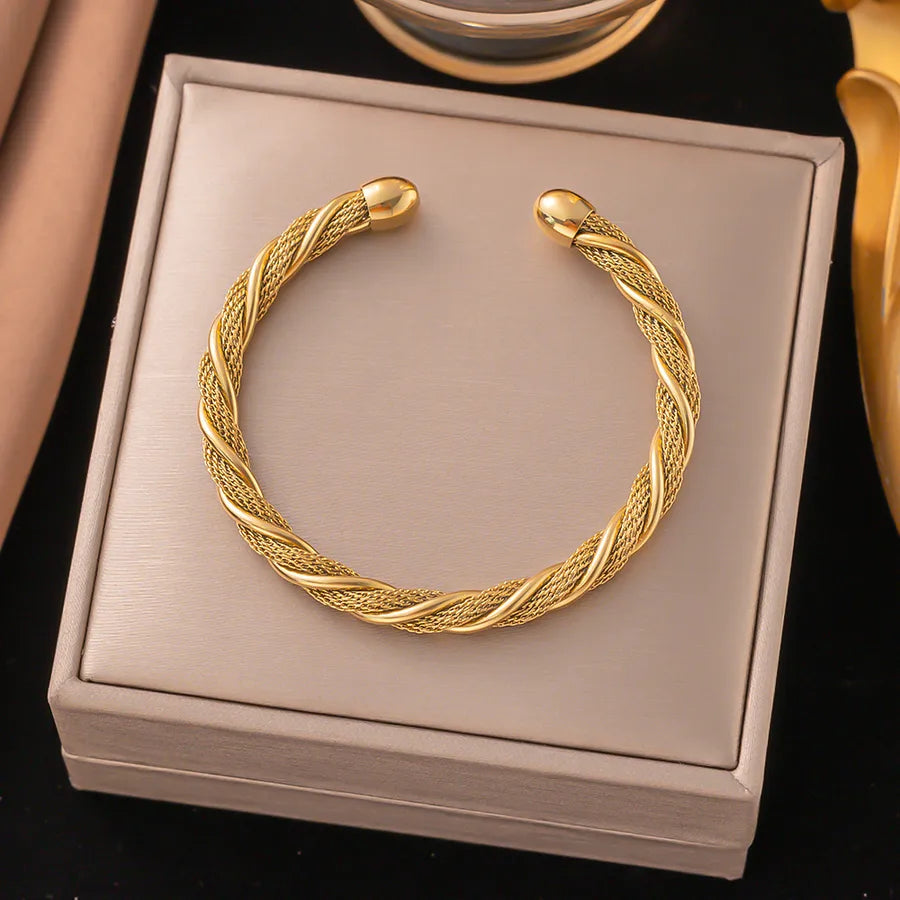 Elegant Simple Style Geometric 304 Stainless Steel Paperclip Chain cable chain Bracelets In Bulk
