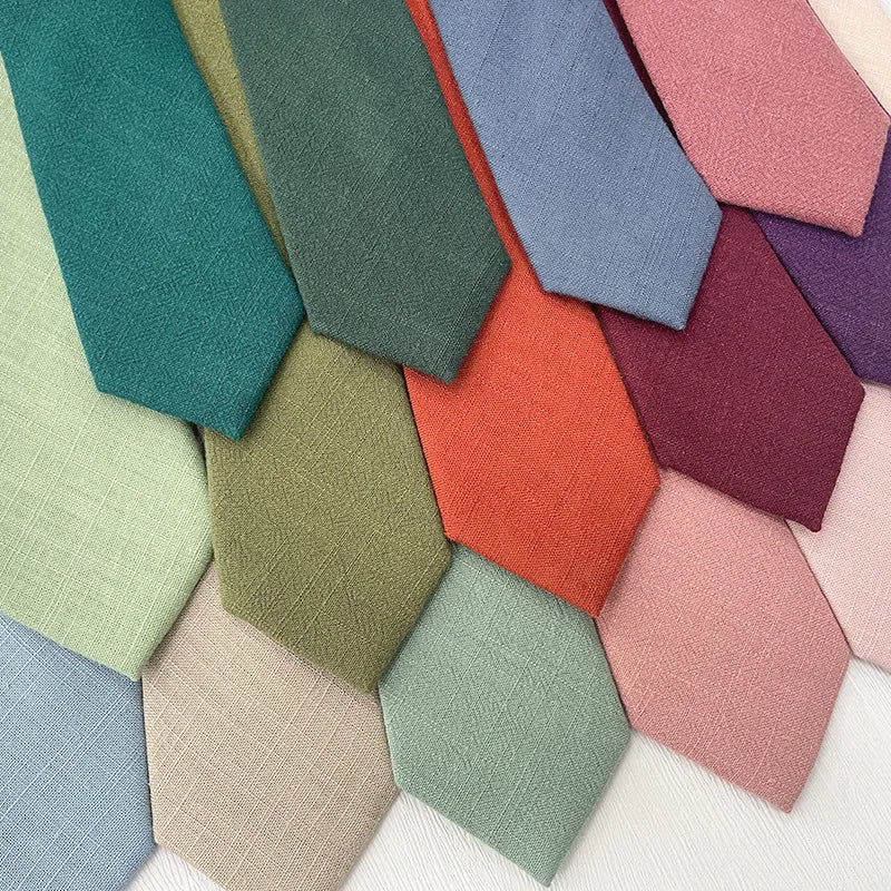 Casual Solid Color Cotton Men's Tie