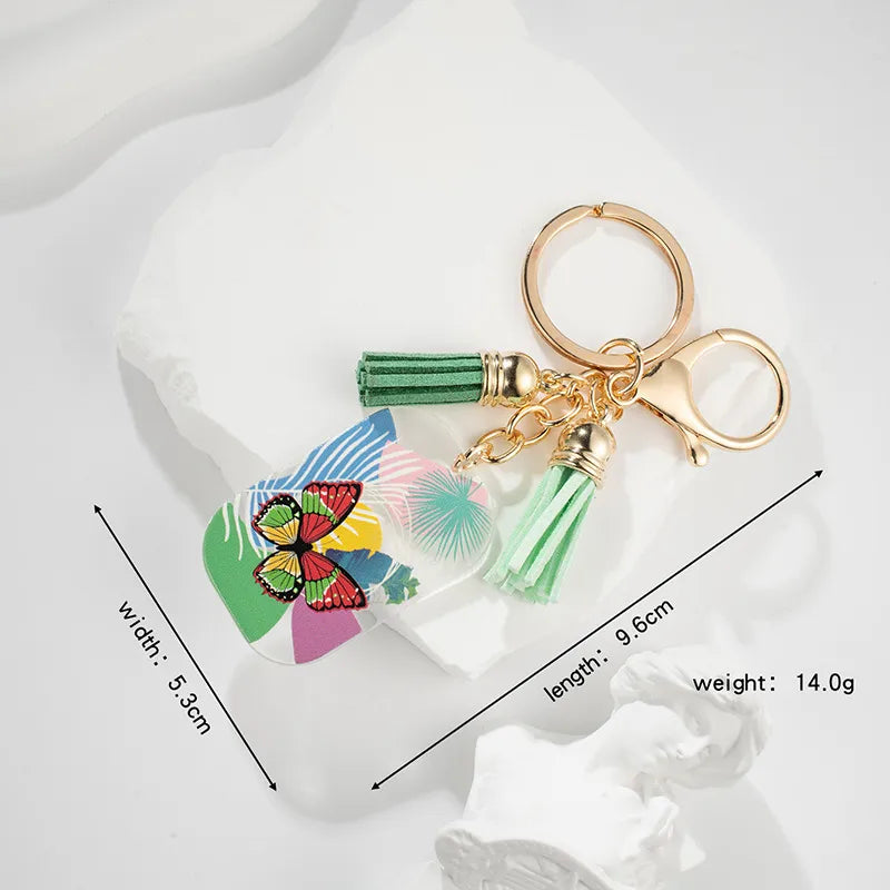 cute butterfly arylic epoxy women's bag pendant keychain
