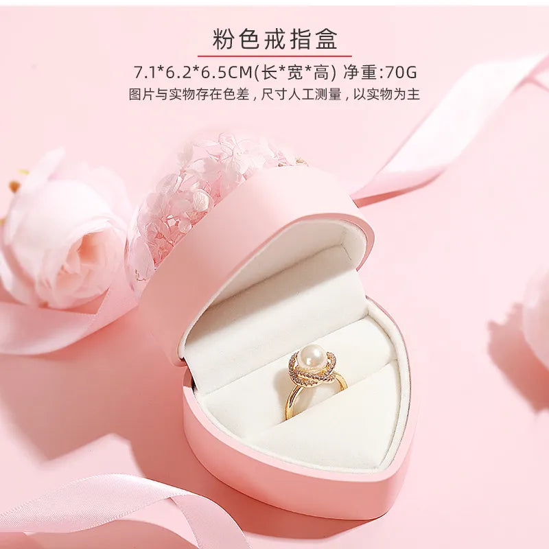 Romantic Valentine's Day Gift Box Flower Box Popular Heart-shaped Immortal Flower Gift Box Jewelry Box Ring Storage Box  Spot