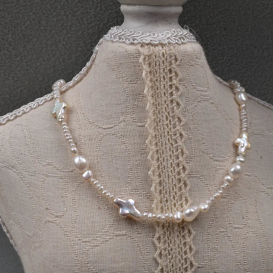 Natural Freshwater Baroque Pearl Necklace Women Fashion Versatile Luxury Retro Small Audience High-End Design Sense