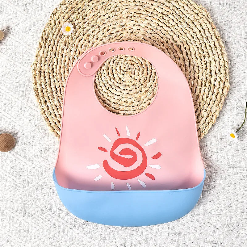 Casual Cute Cartoon Flower Silica Gel Burp Cloths Bib Baby Accessories