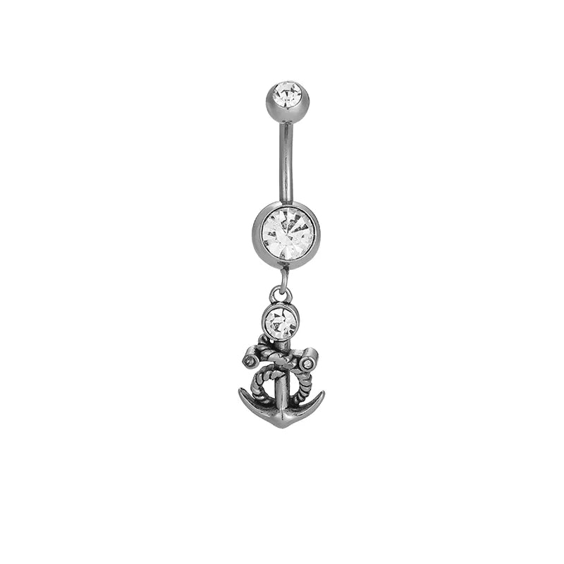 1 Piece Belly Rings Casual Snake Spider 316L Stainless Steel  Polishing Hollow Out Zircon