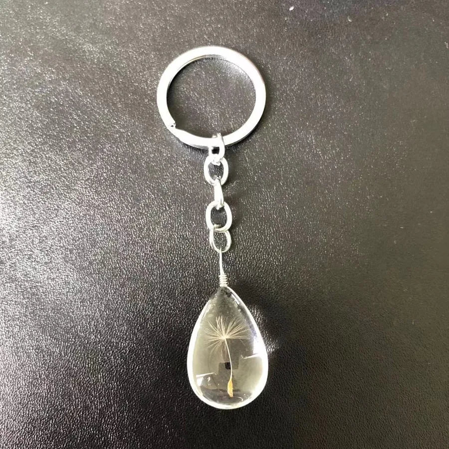 Pastoral Floral Glass Unisex Keychain