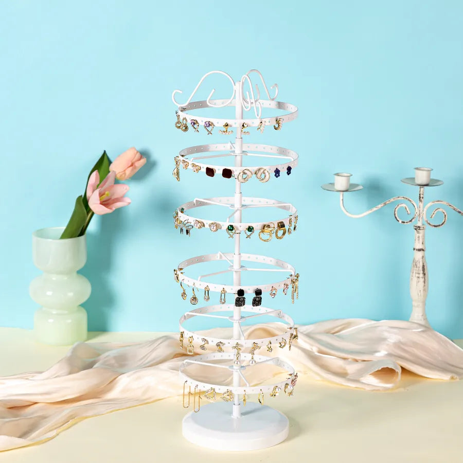 hot 5 Layer 220 Hole Earrings Metal Rotating Earrings Storage Box, Exquisite Jewelry Display Stand
