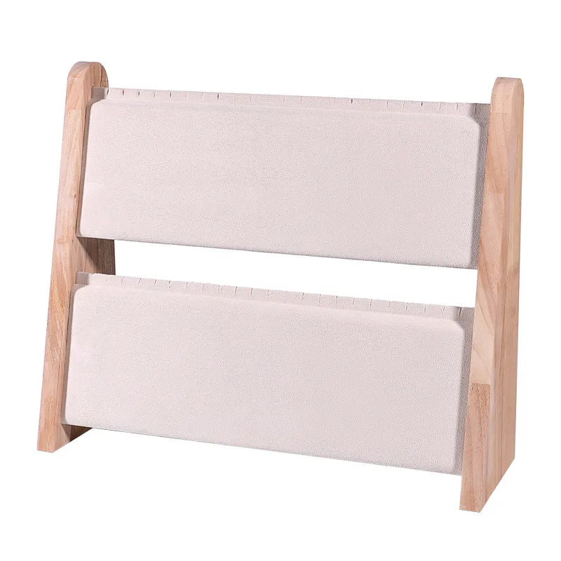 Simple Style Solid Color solid wood Patchwork Jewelry Display