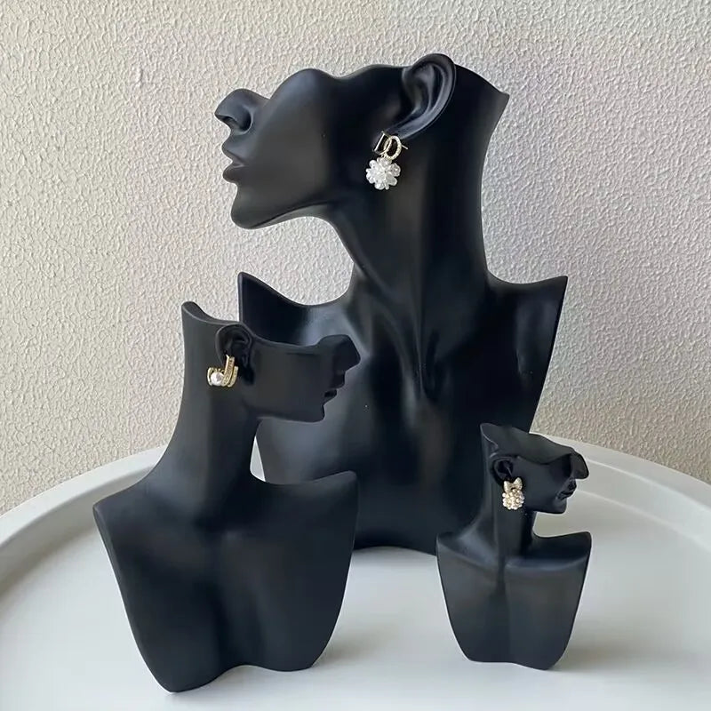 Resin Portrait Necklace Earring Jewelry Creative Accessory Display Stand Side Body Model Jewelry Props Nordic Style Spray Paint