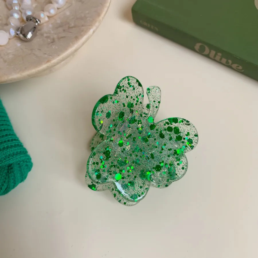 Vacation Simple Style Women's Four Leaf Clover Arylic Hair Claws