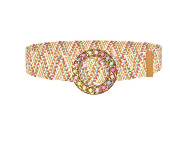 Vacation Classic Style Solid Color Alloy Straw Women's Woven Belts