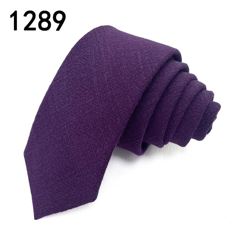 Casual Solid Color Cotton Men's Tie