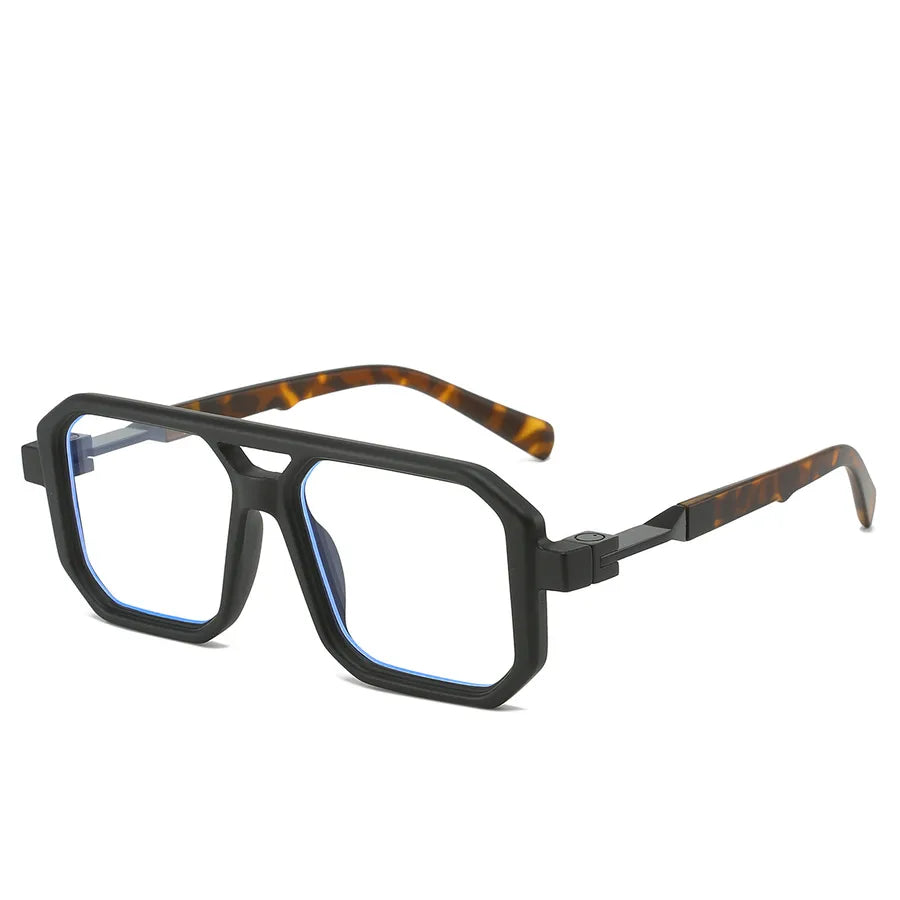 retro color block pc square full frame men's sunglasses