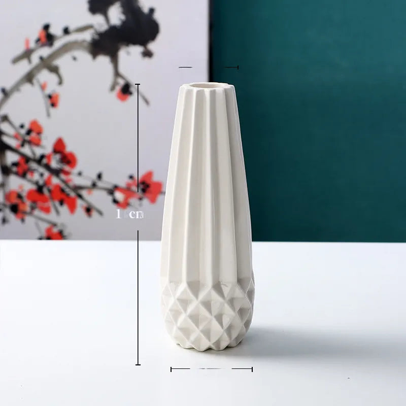 Simple Modern Star Ceramic Vase Ornaments Living Room White Porcelain Fresh Dried Flower Creative Ceramic Flower Set