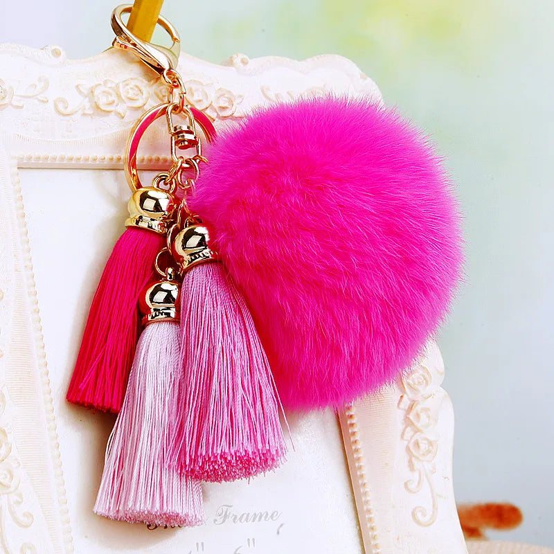 Simple Style Classic Style Solid Color Metal Women's Bag Pendant Keychain