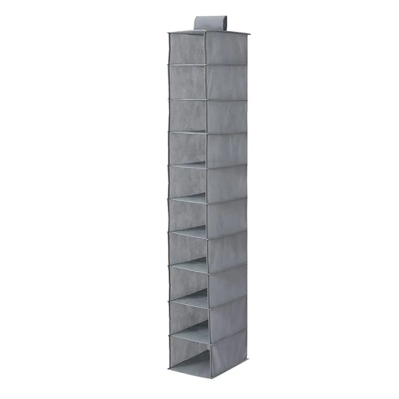 Non-woven hat ten-layer storage hanging bag tie belt organizing hanging bag accessories storage bag wardrobe storage hanging bag