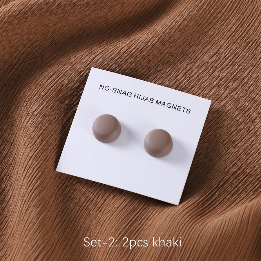 matte strong magnetic buckle women's round cufflinks scarf buckle 1 set