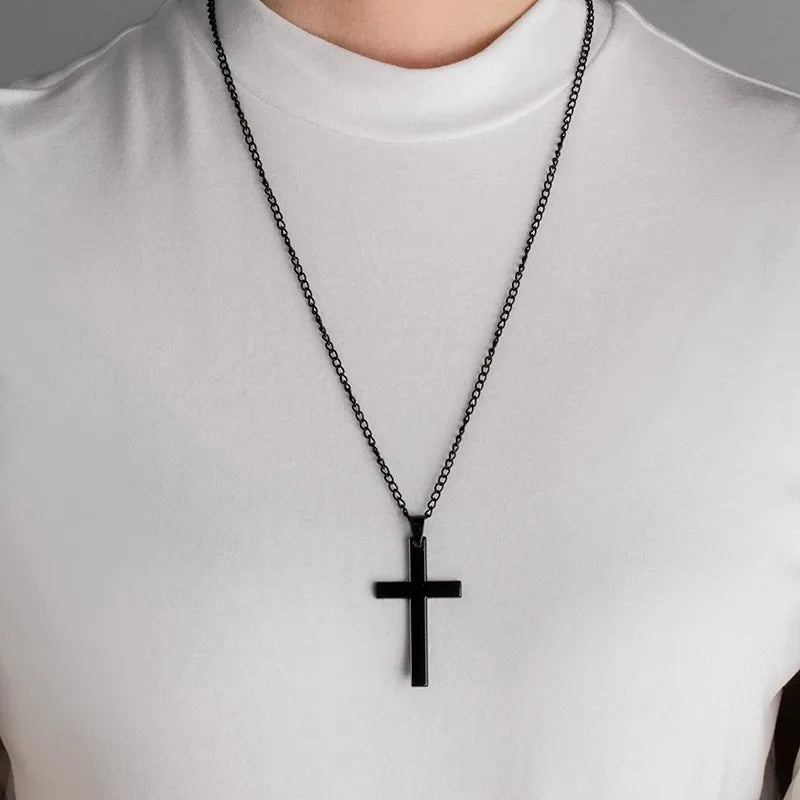 retro cross alloy plating men's pendant necklace